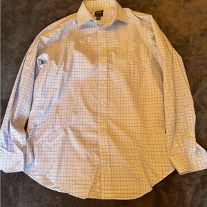 Jos. A. Bank Light Blue and White Checkered Dress Shirt